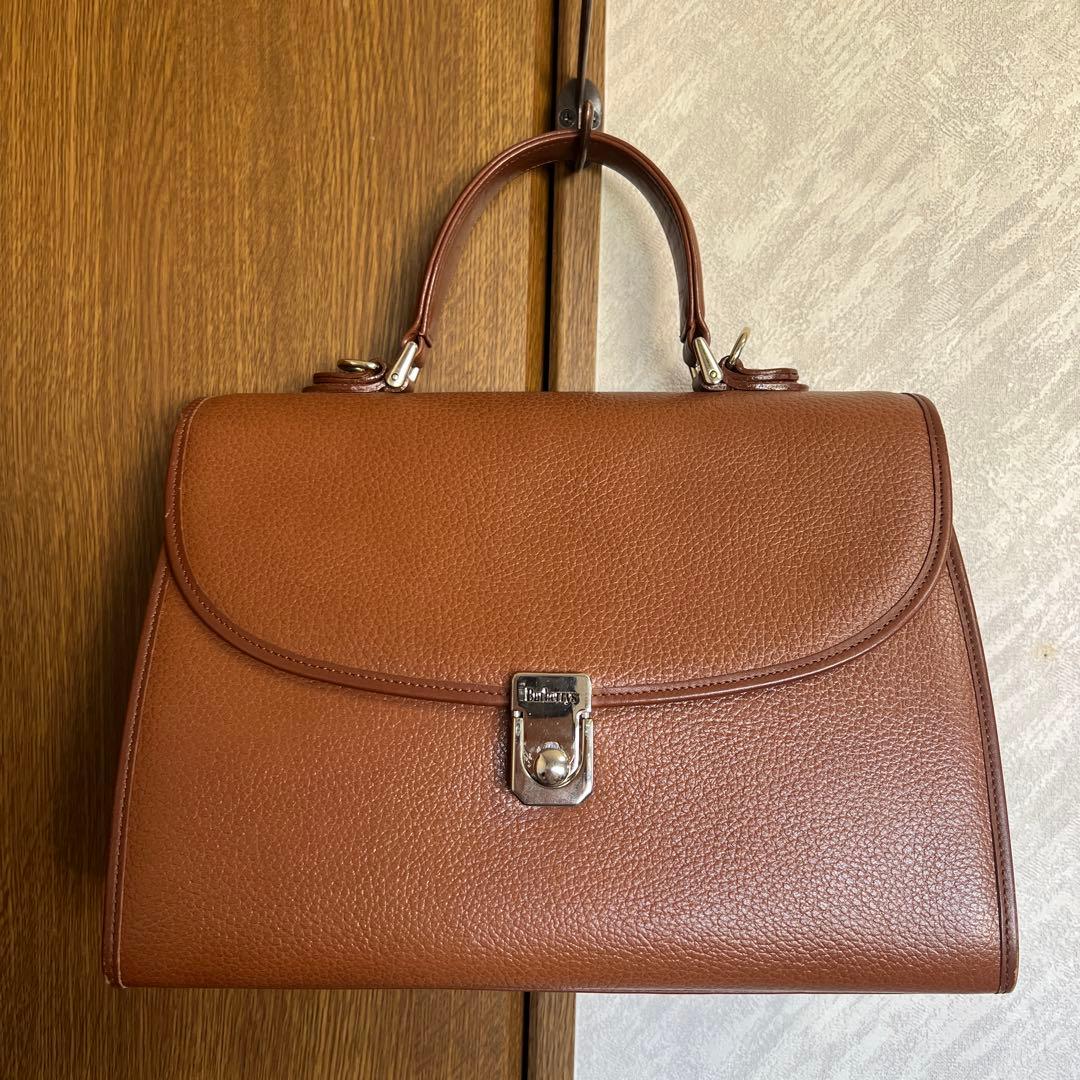 Burberry ブラウンレザー ショルダーバッグ オールドバーバリー2way