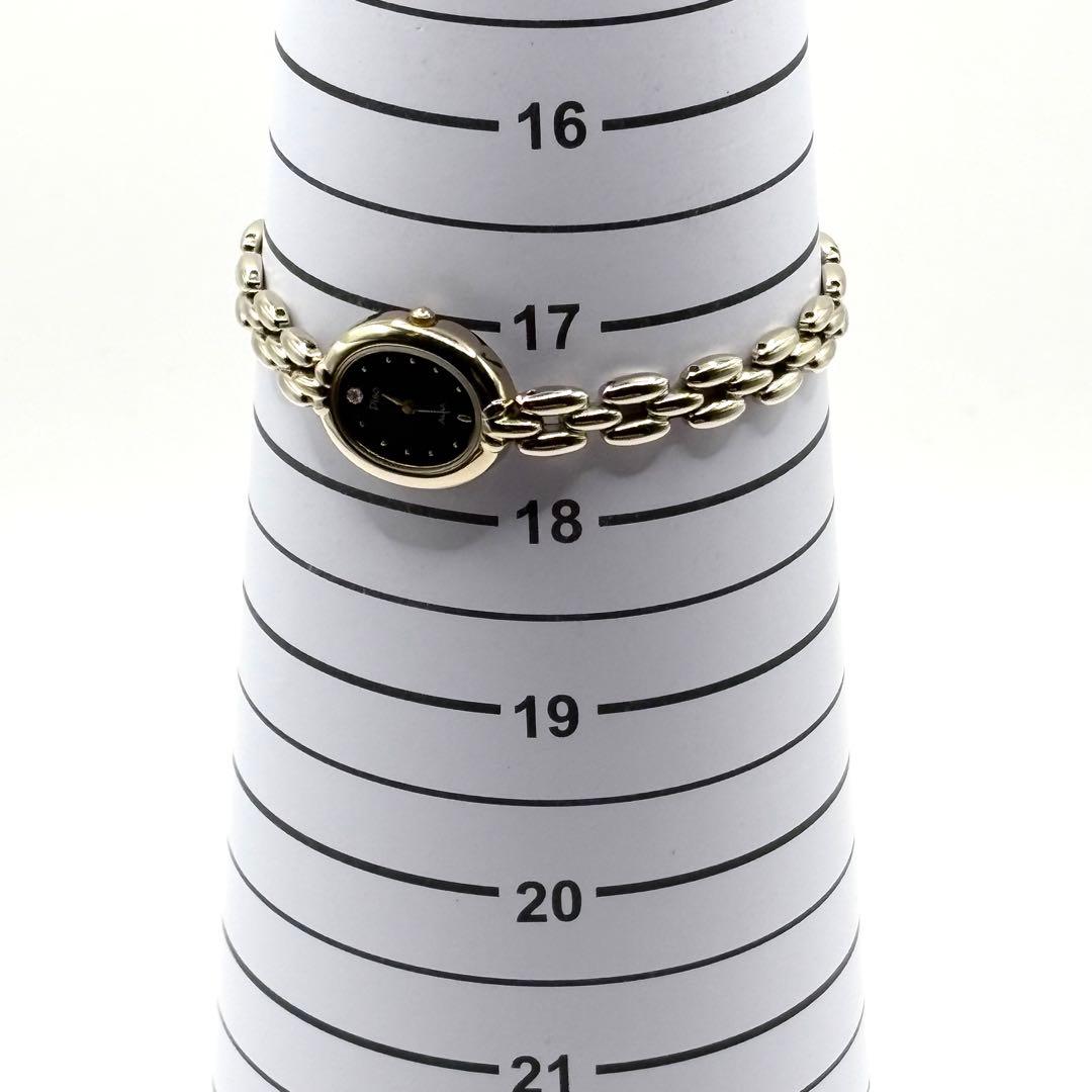 【稼働】SEIKO ALBA PINO 腕時計 ゴールド 1Pダイヤ レディース