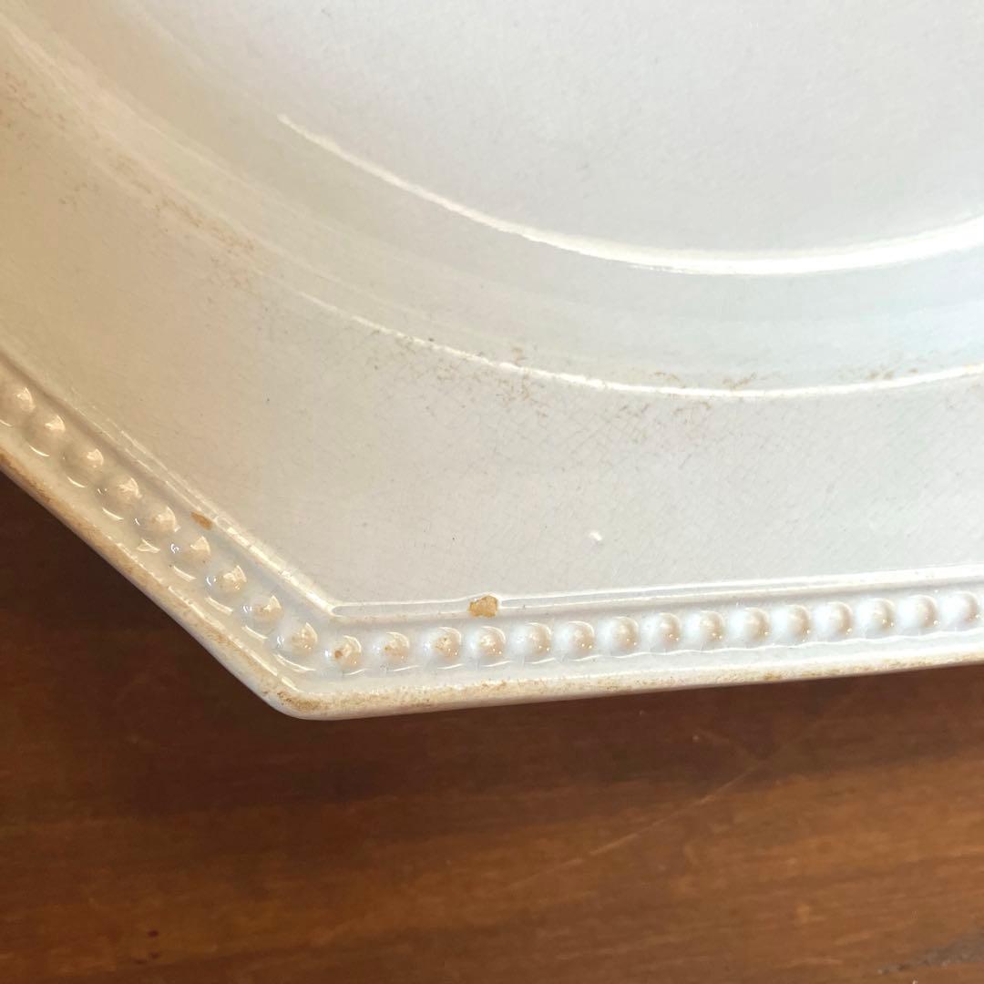 フランスアンティーククレイユエモントローオクトゴナル　薄いブルー　比較的美品