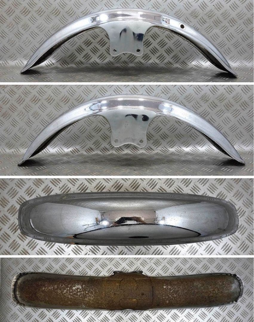 ゼファー750外し　メッキフロントフェンダー