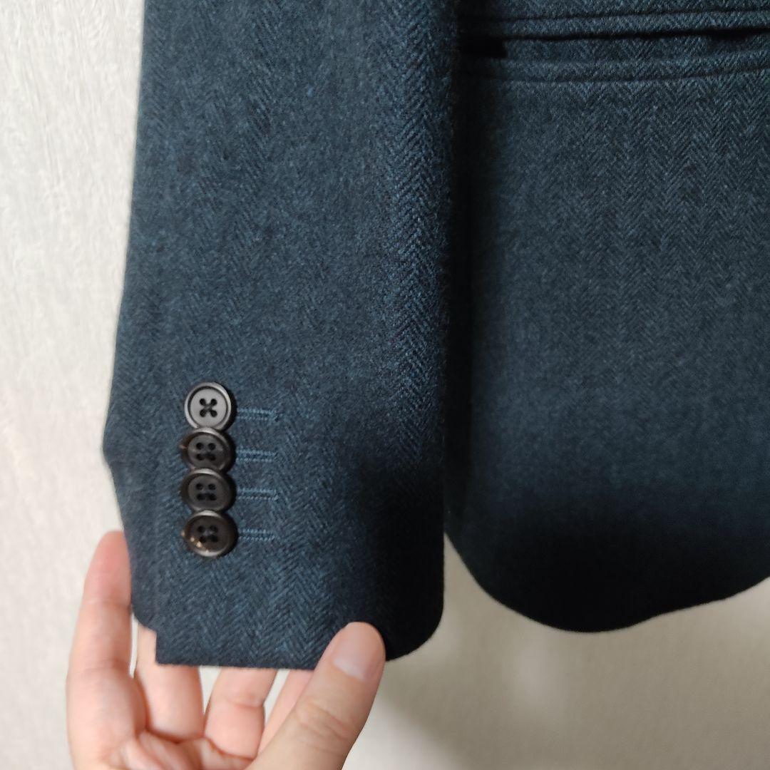 【現行】ポールスミス スーツ上下 セットアップ ヘリンボーン グリーン 緑