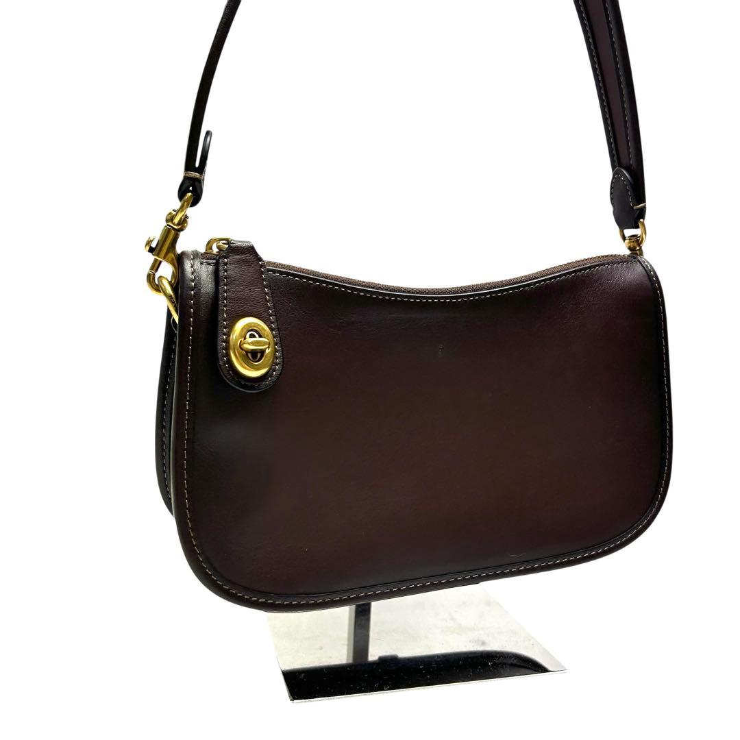 コーチ COACH スィンガー 20 ハンドバッグ ターンロック 2way 茶色