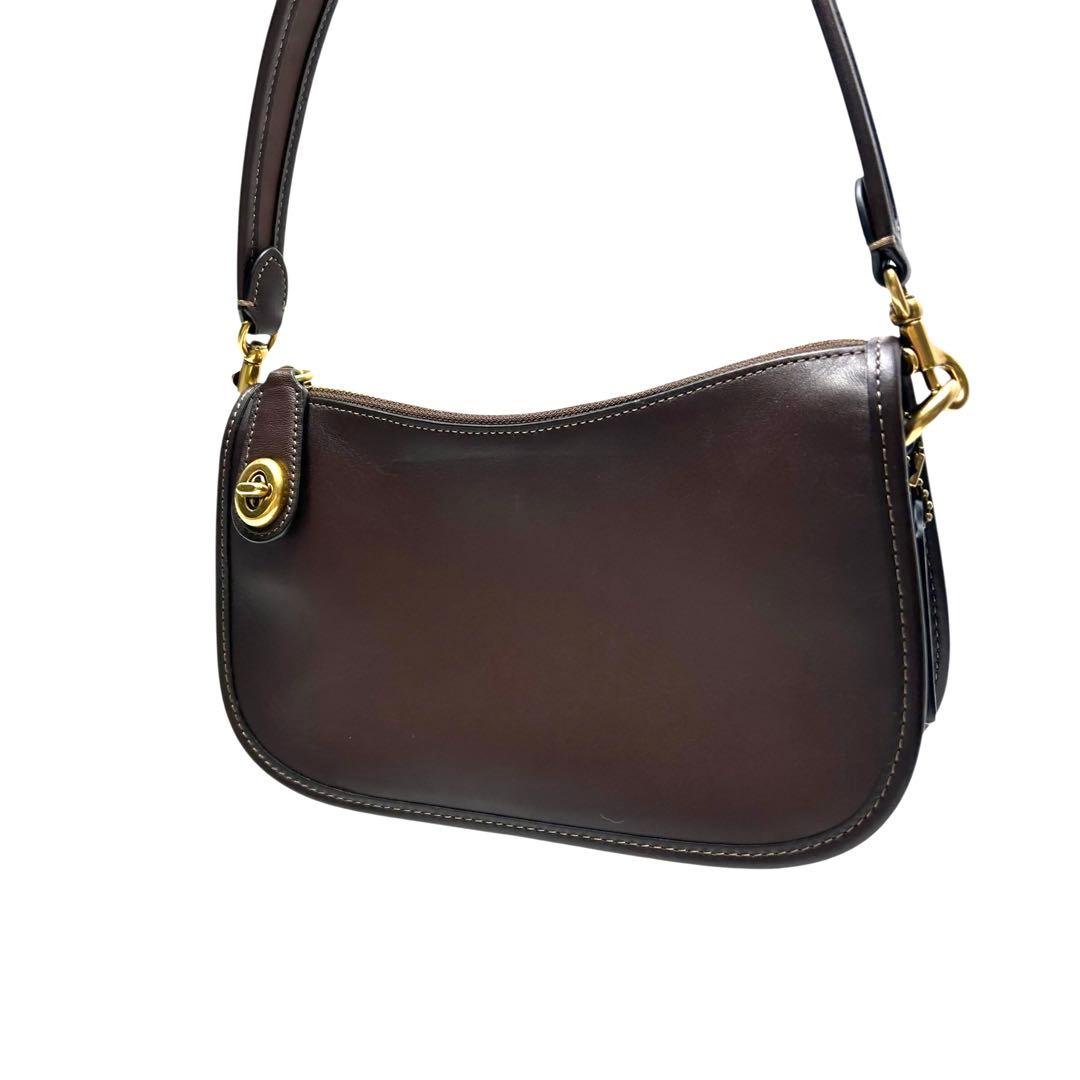 コーチ COACH スィンガー 20 ハンドバッグ ターンロック 2way 茶色