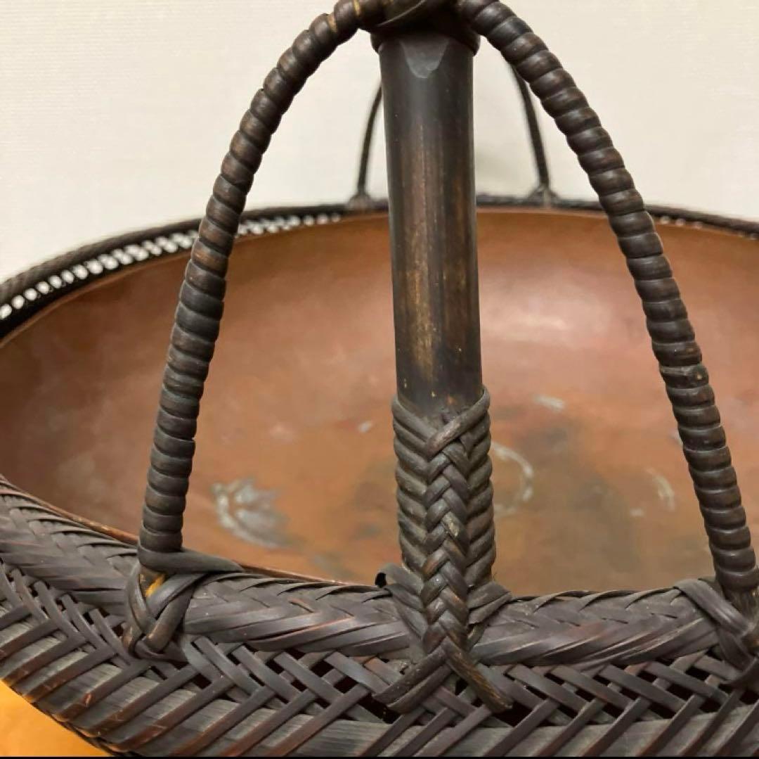 【専用】竹細工　花籠　花器　いけばな　生花　華道　銅製 工芸品　アンティーク