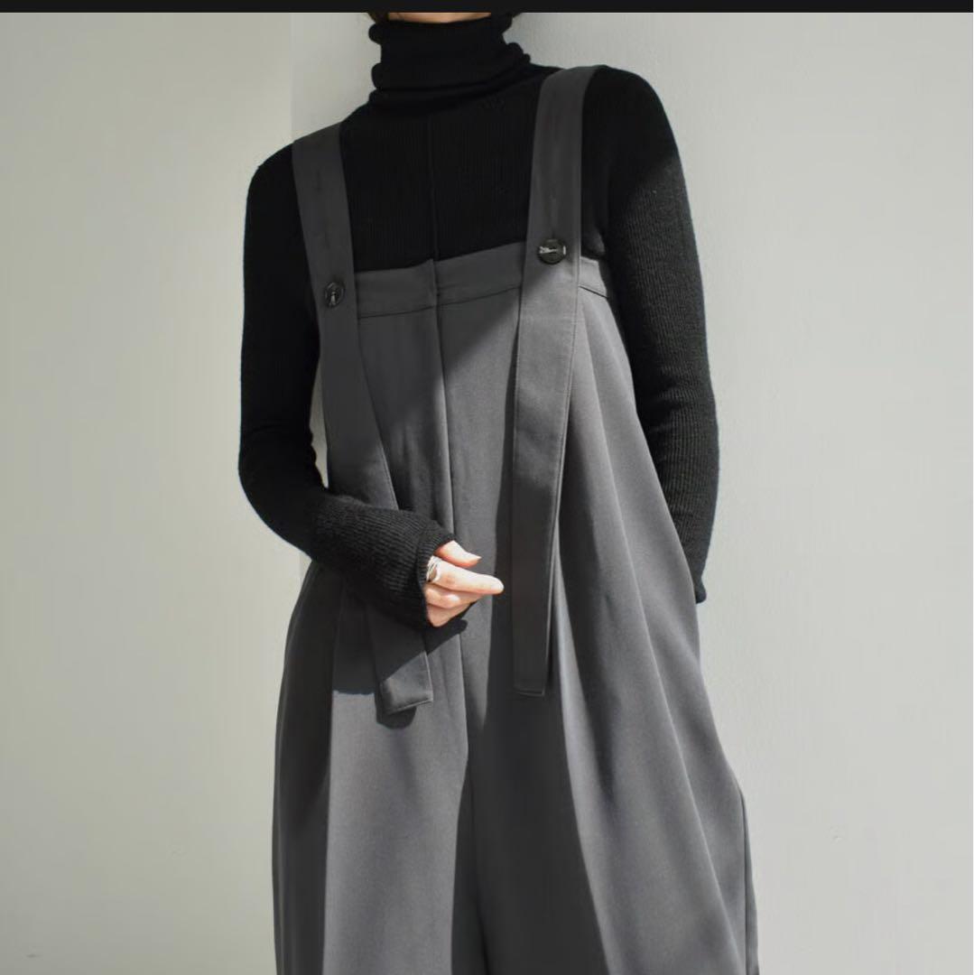 くり☆グレー ワイドパンツ サロペット