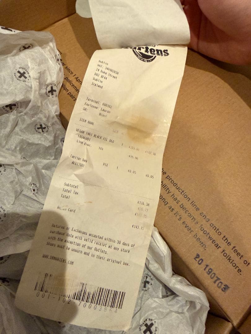 【美品】Dr. Martens VEGAN 1461 ブラック