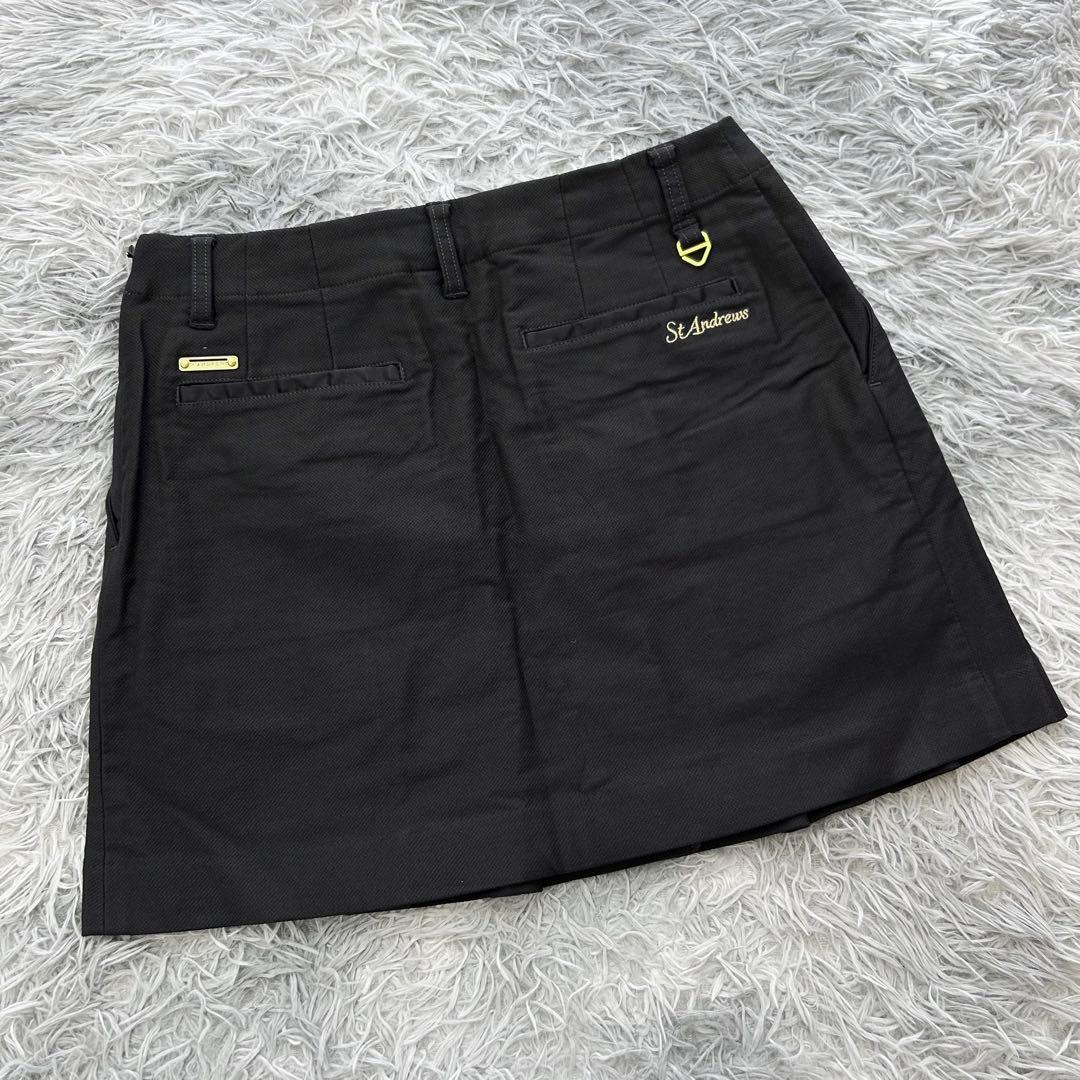 新品　セントアンドリュース　スカート　プリーツ　ストレッチ　秋冬　グレー　L