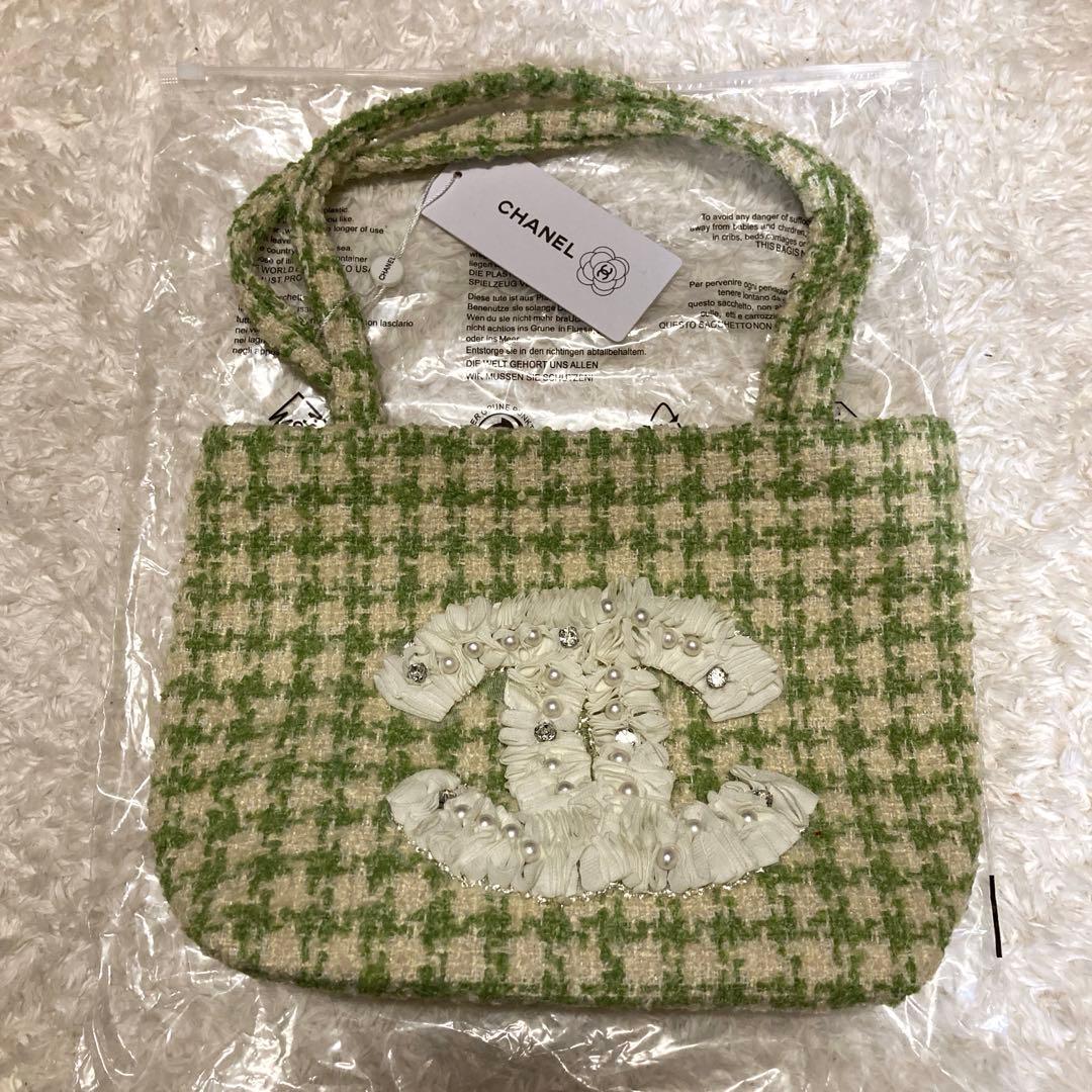 CHANEL ツイードトートバッグ　シフォン