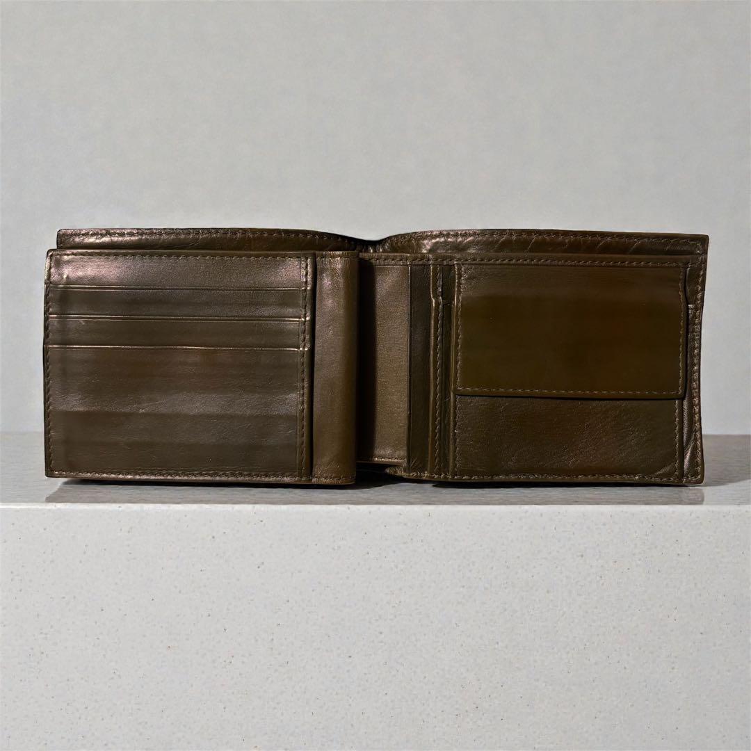 美品BOTTEGA VENETA ボッテガヴェネタ ダークブラウン　二つ折り財布
