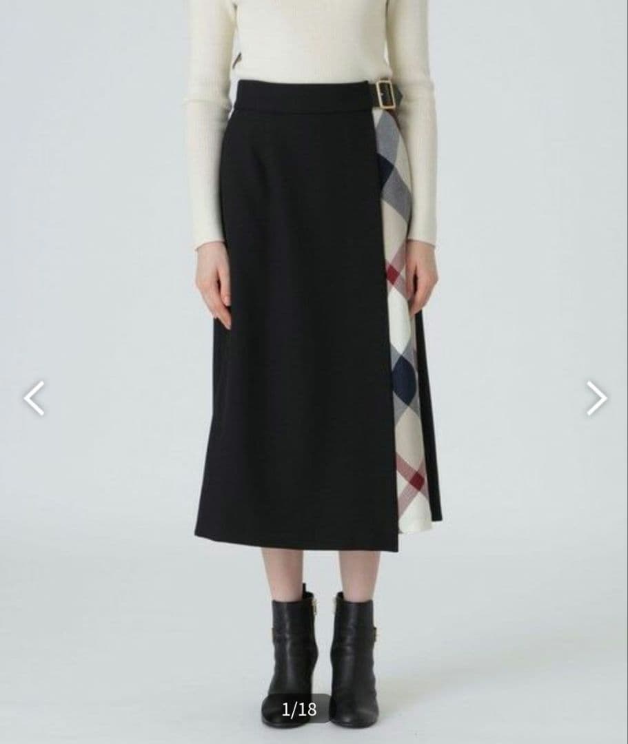 BLUE LABEL　CRESTBRLDGE ウールライクツイルガウチョパンツ