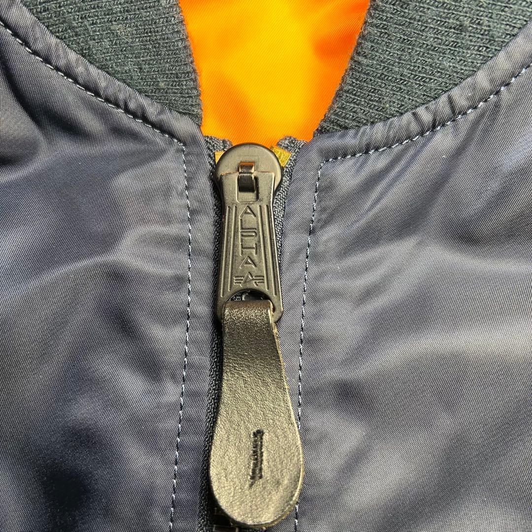 90s alpha industries ma-1 フライトジャケット　ネイビー