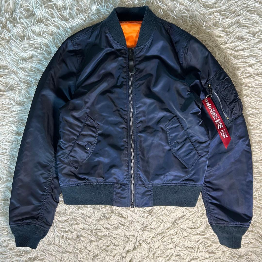 90s alpha industries ma-1 フライトジャケット　ネイビー