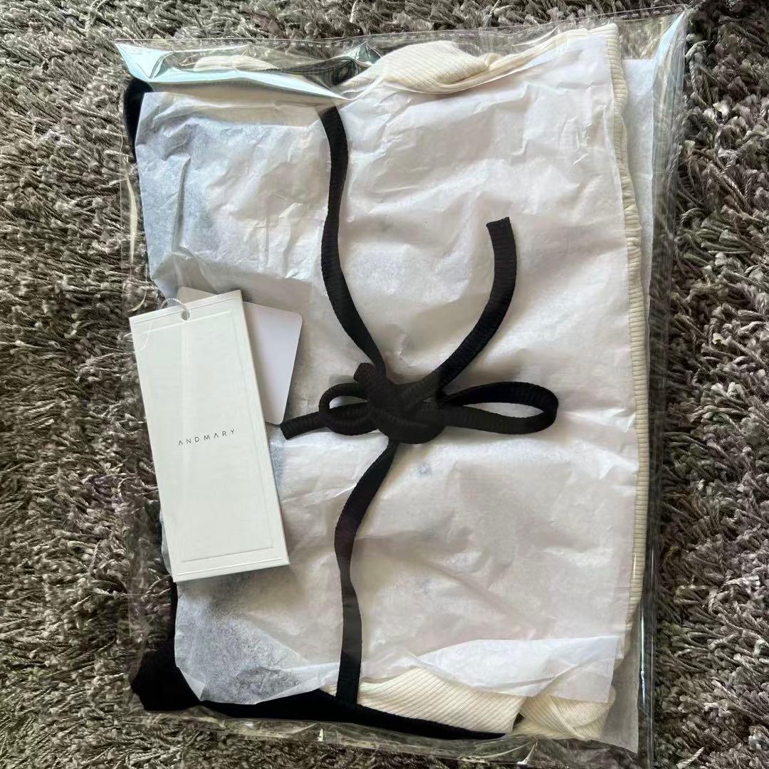 新品andmaryアンドマリーAlma ribbon tops ブラック