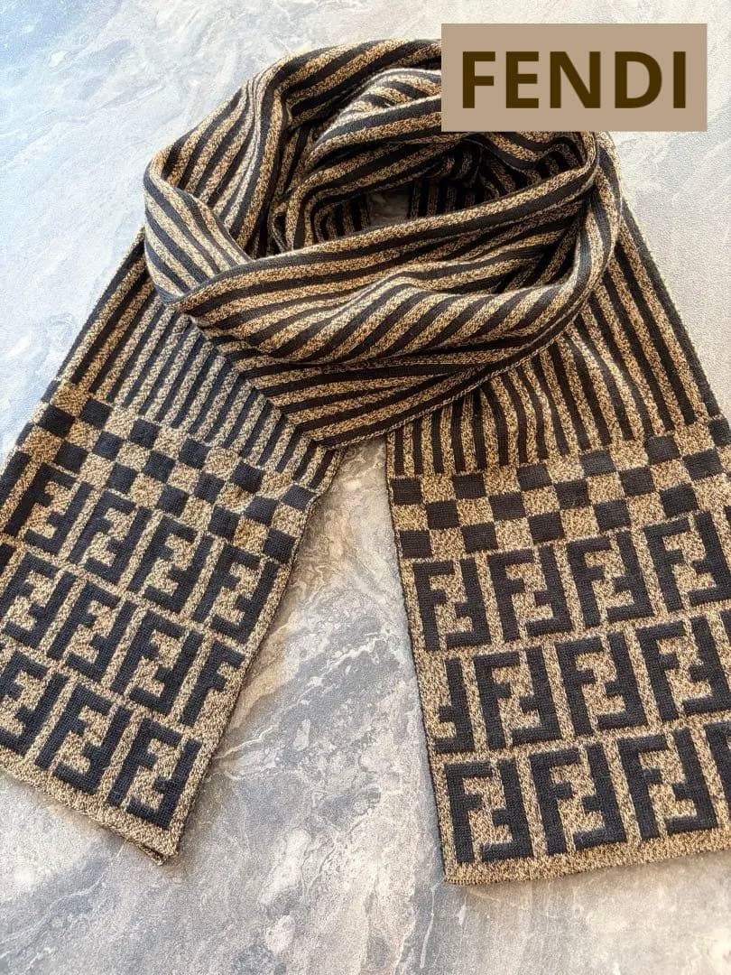 FENDI フェンディ ズッカ柄 マフラー ストール ウール