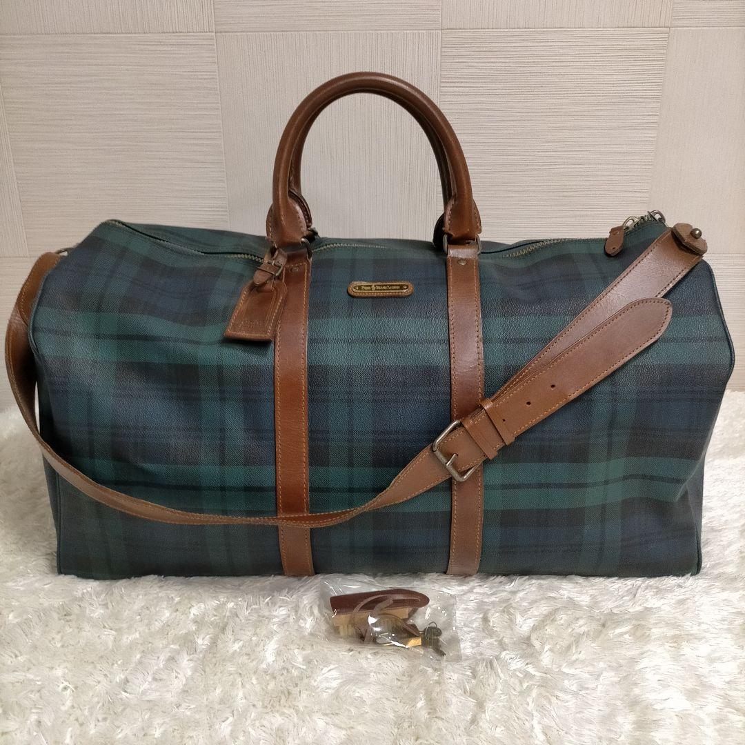 けん希少ポロラルフローレン ボストンバッグ　2way PVC レザー大容量