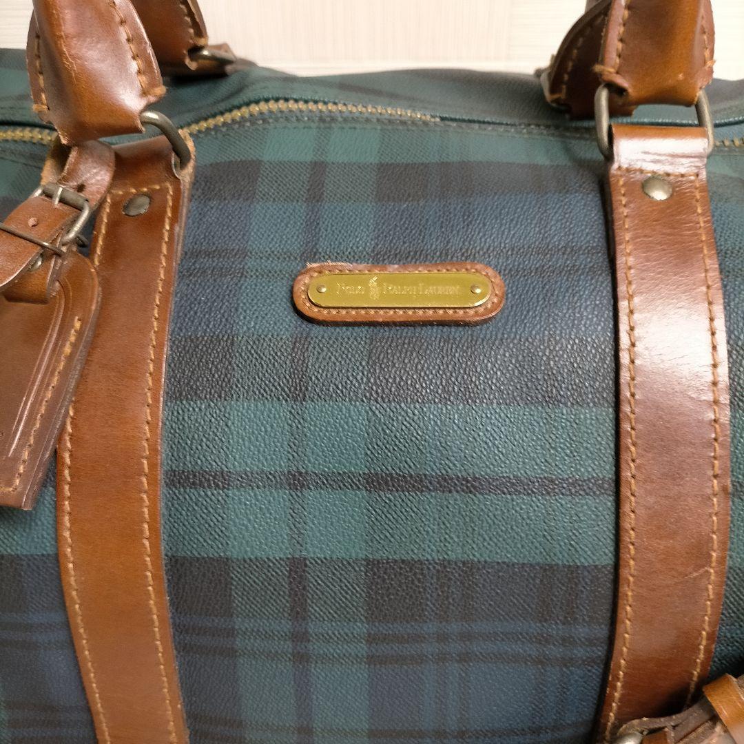 けん希少ポロラルフローレン ボストンバッグ　2way PVC レザー大容量