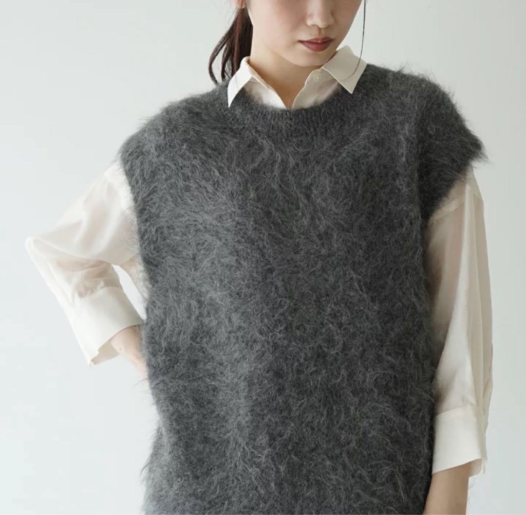【お値下げ】シンゾーン★アルパカ ベスト クルーネック ワイド 無地