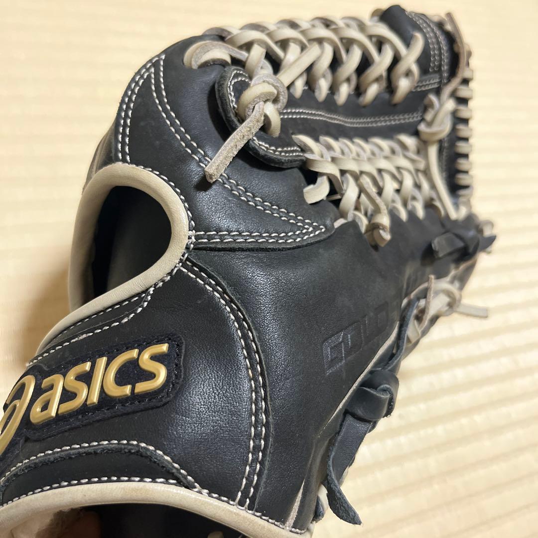 美品　アシックス　軟式　グローブ　黒　②