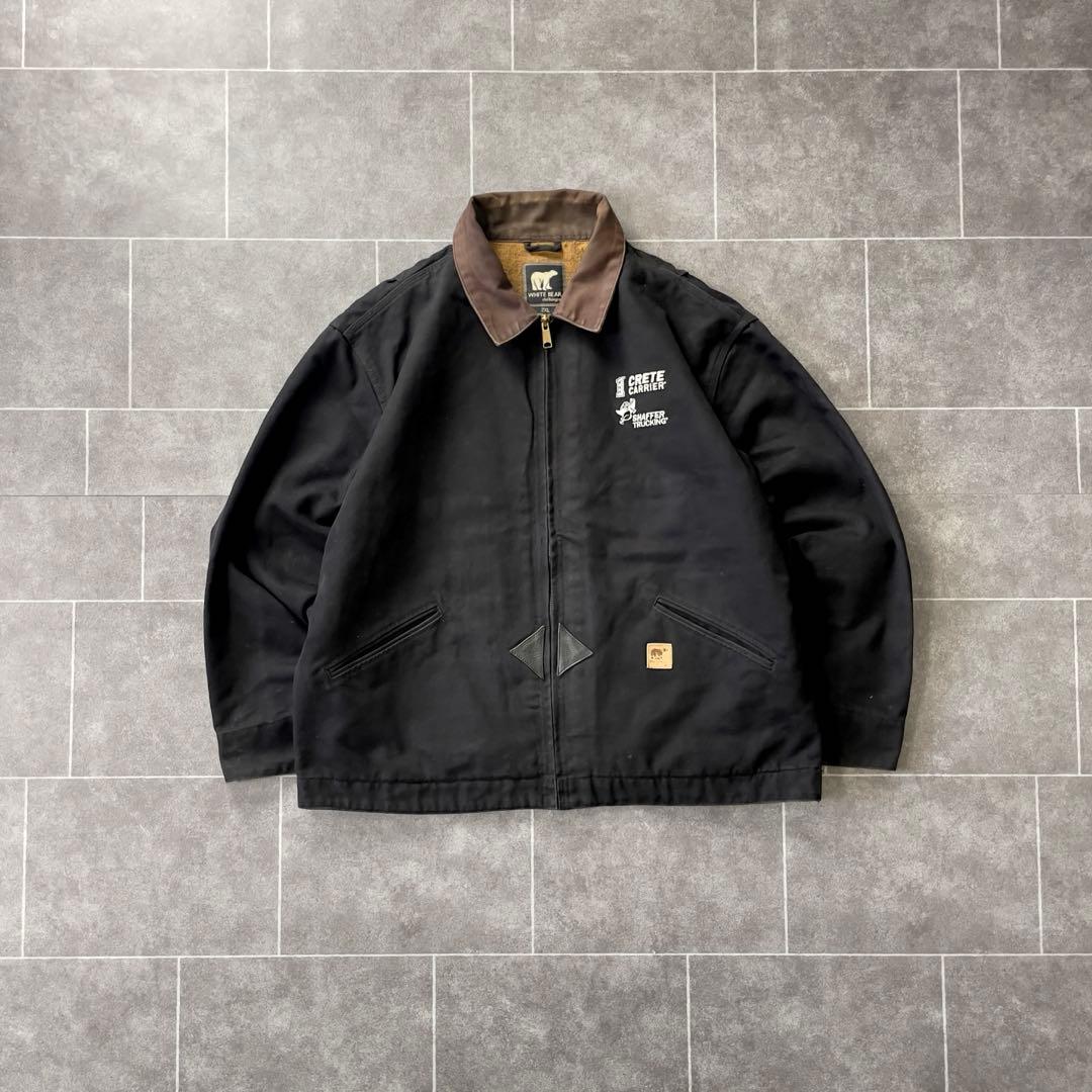 90's W.BEAR ダックアクティブジャケット 黒 ワークブルゾン