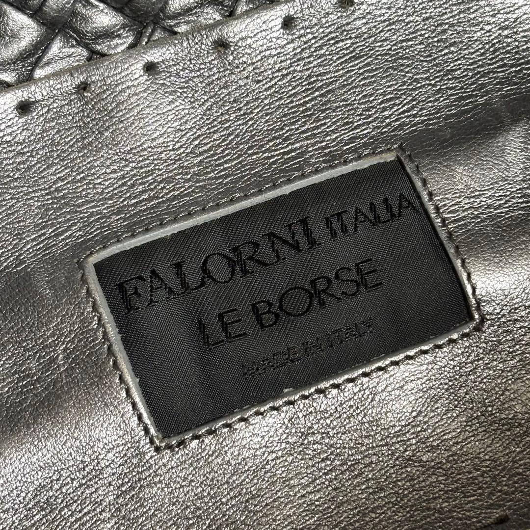 ファロルニ トートバッグ 編み込み レザー ハンドバッグ ポーチ付き