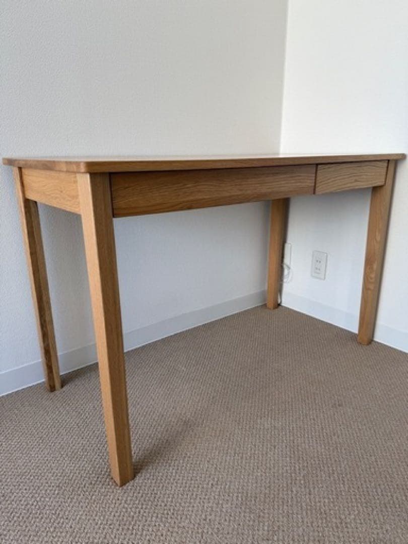 【美品】無印良品オーク材デスク 引き出し2つ付き