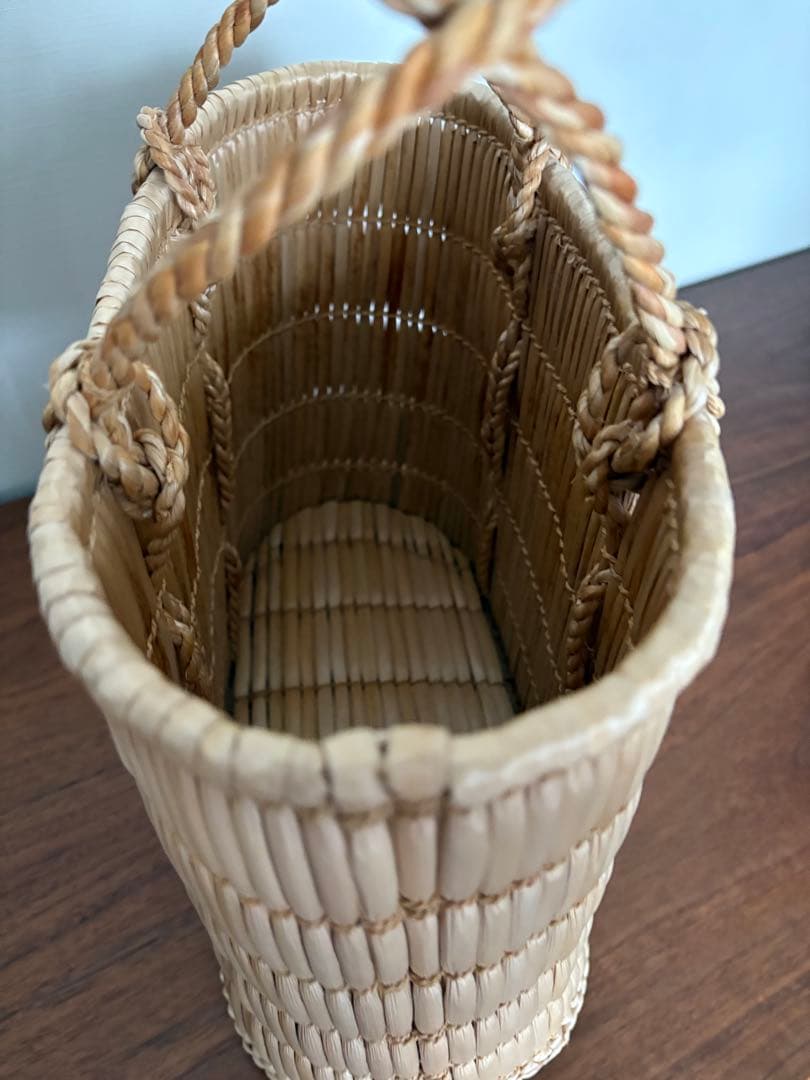 蒜山がま細工　手提げ 中　 伝統工芸　トートバッグ　かごバッグ　籠　岡山県