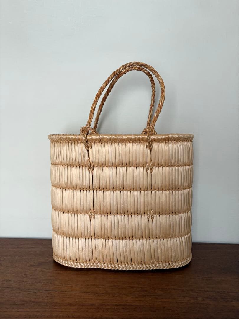 蒜山がま細工　手提げ 中　 伝統工芸　トートバッグ　かごバッグ　籠　岡山県