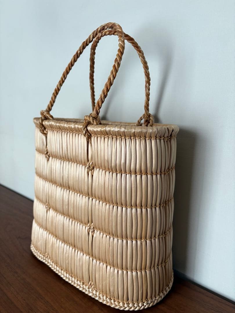 蒜山がま細工　手提げ 中　 伝統工芸　トートバッグ　かごバッグ　籠　岡山県