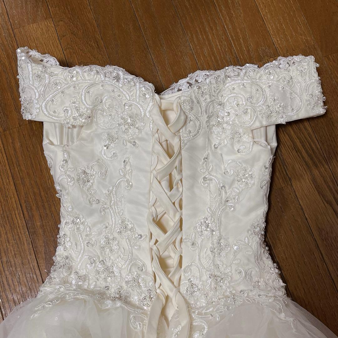 ウェディングドレス オフショルダー 5号