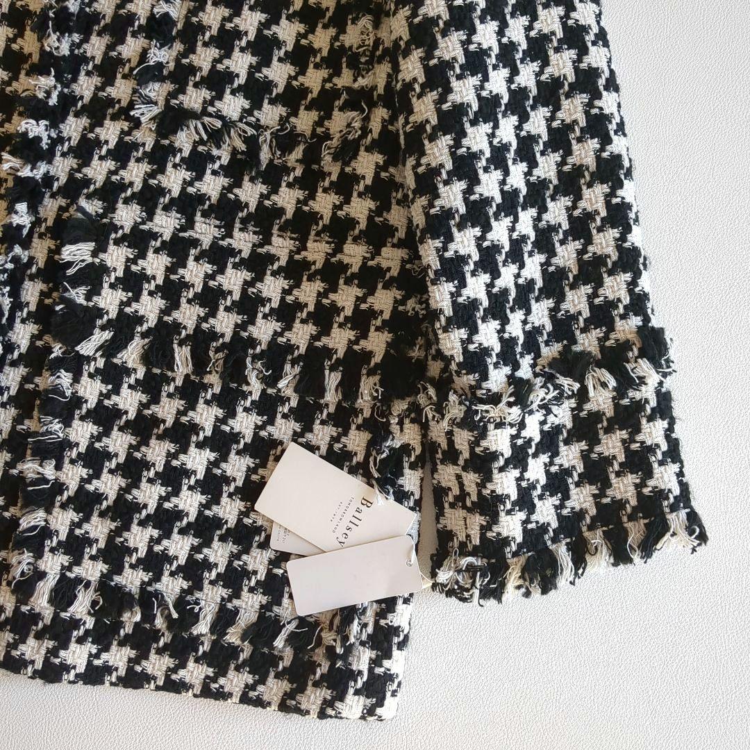 新品★ボールジィ ハウンドトゥース ツイード フリンジ ジャケット 千鳥格子