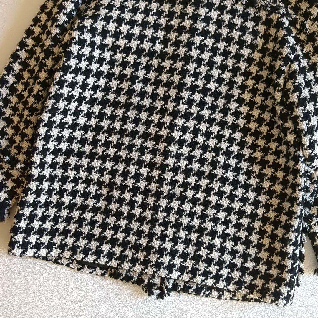 新品★ボールジィ ハウンドトゥース ツイード フリンジ ジャケット 千鳥格子