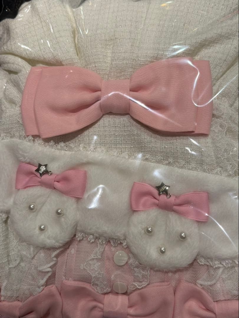 しろくまアップリケジャンパースカートSet シロ