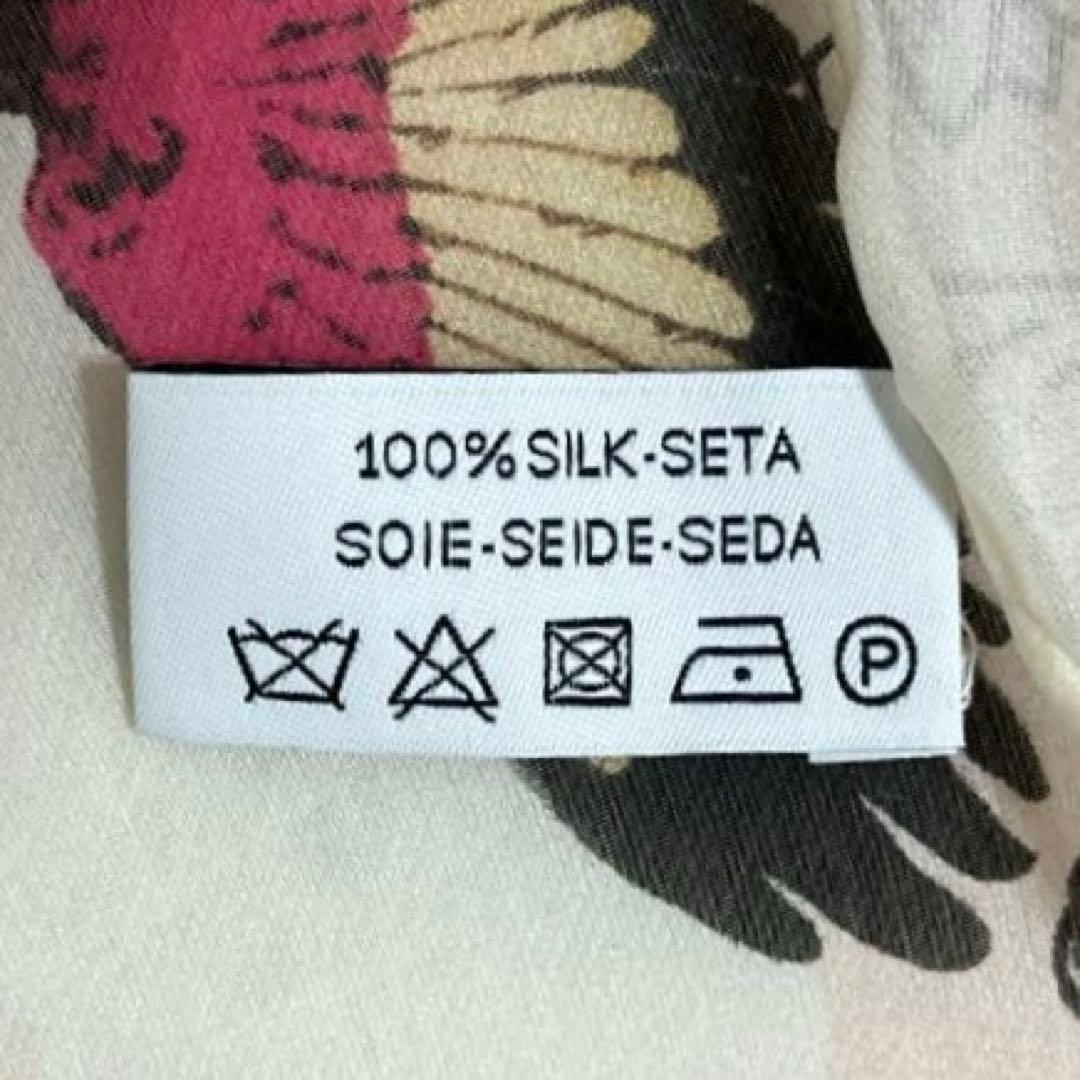 美品　サルバトーレフェラガモ　シフォン　ストール　虎　鳥　花柄