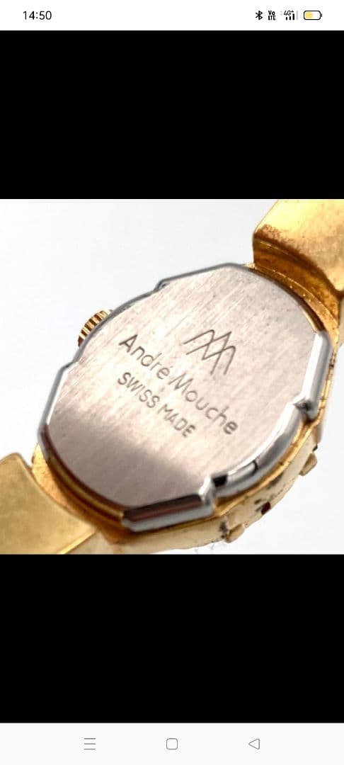 アンドレムッシュ　 クォーツ腕時計 花柄バングルウォッチ　 スイス製