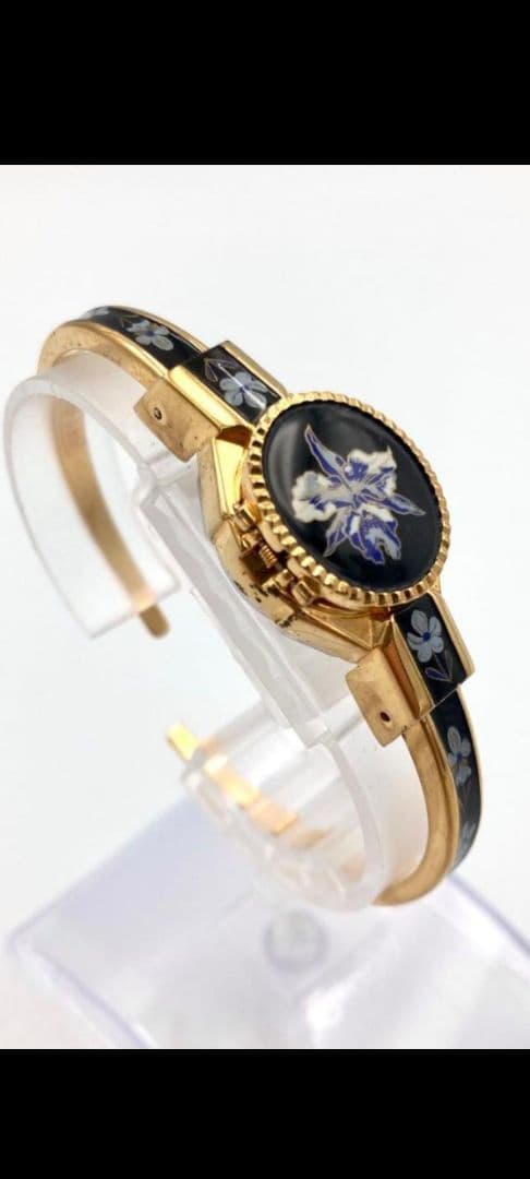 アンドレムッシュ　 クォーツ腕時計 花柄バングルウォッチ　 スイス製