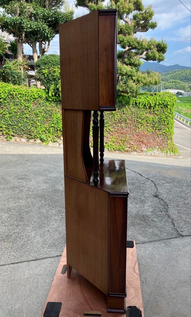 【向川様】二段型 コーナー キャビネット 収納 レトロ