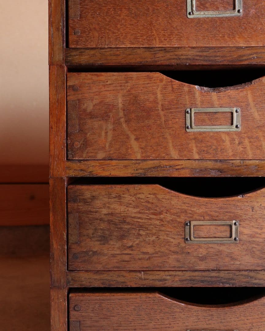 A4収納・セパレート可能な楢(ナラ)の4杯小引き出し