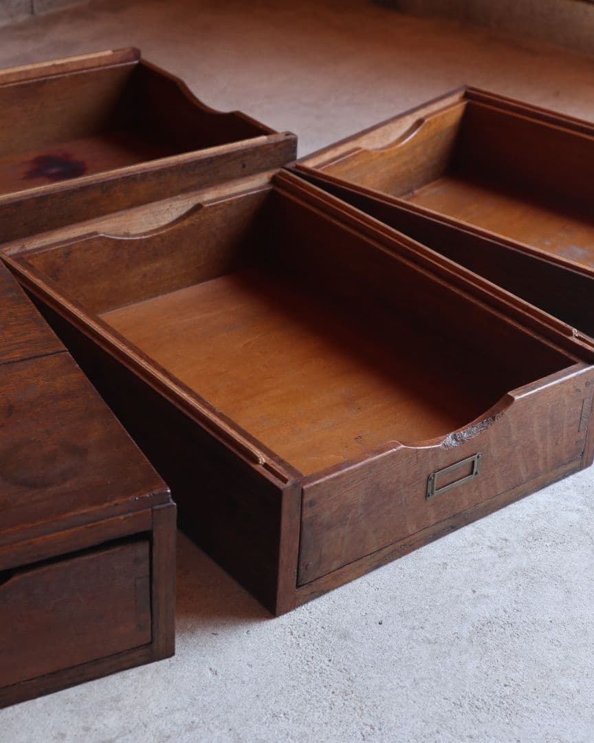 A4収納・セパレート可能な楢(ナラ)の4杯小引き出し