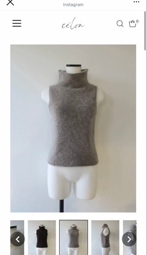 トップス Celon angora turtle sleeve-less knit