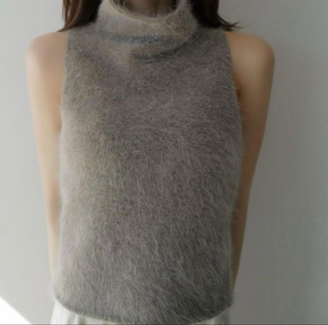 トップス Celon angora turtle sleeve-less knit