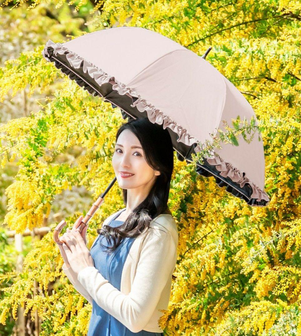 芦屋ロサブラン　フリル日傘 　ミドル　55センチ　ピンク　新品未使用