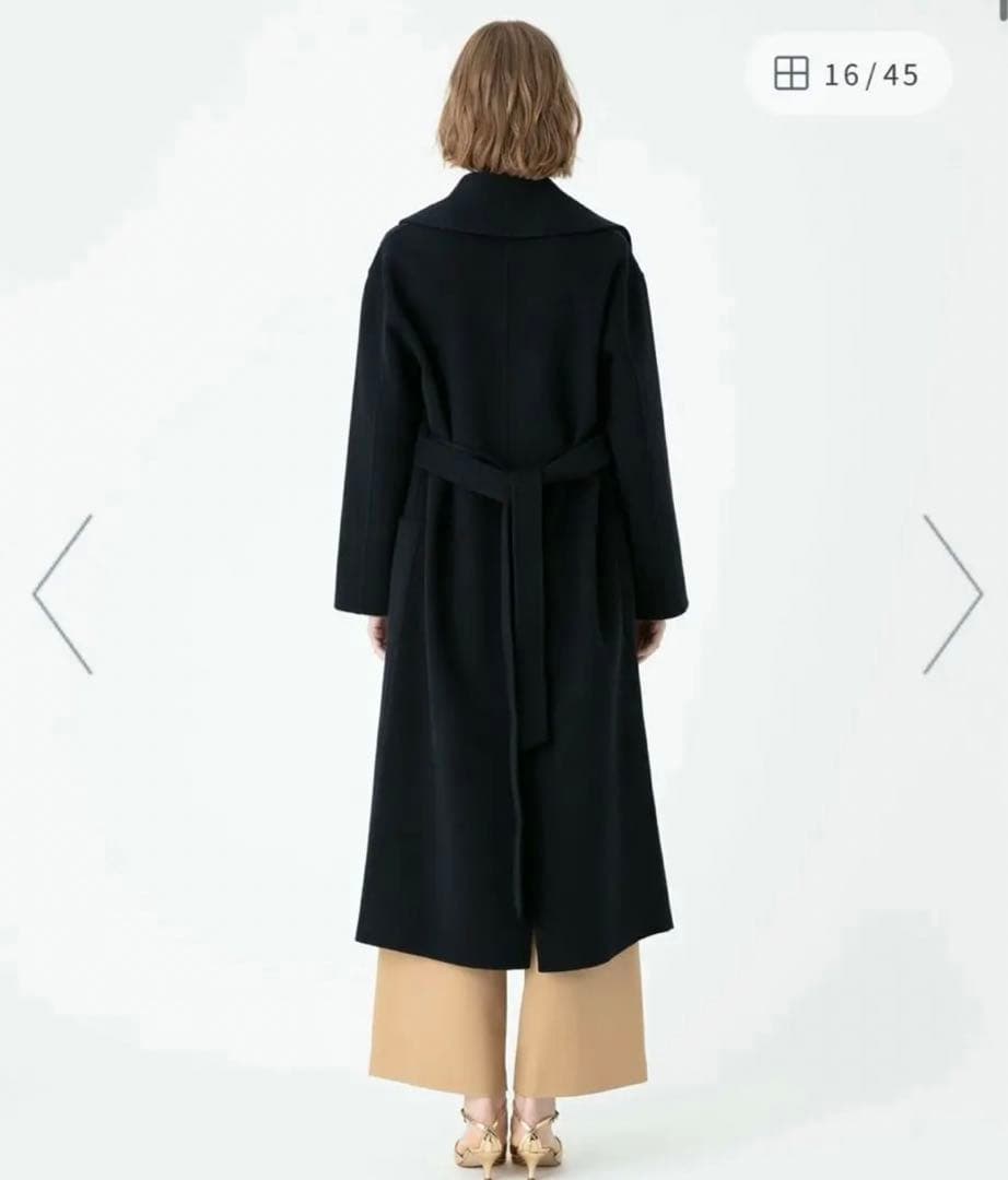 アルアバイル　カシミヤ混リバーショールカラーコート 2ネイビー