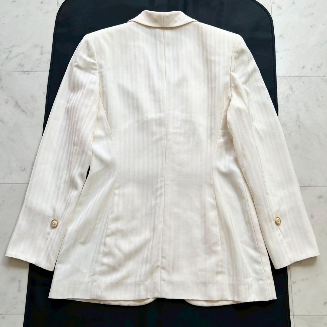 Christian Dior CDロゴボタン テーラードジャケット ストライプ