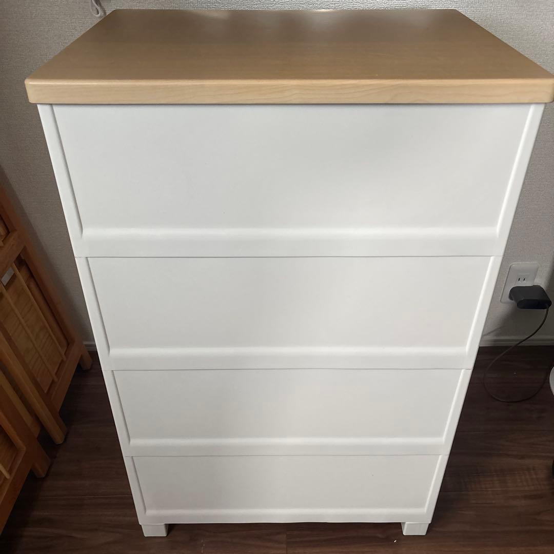 【新生活に✨】ホワイトプラスチック製4段チェスト