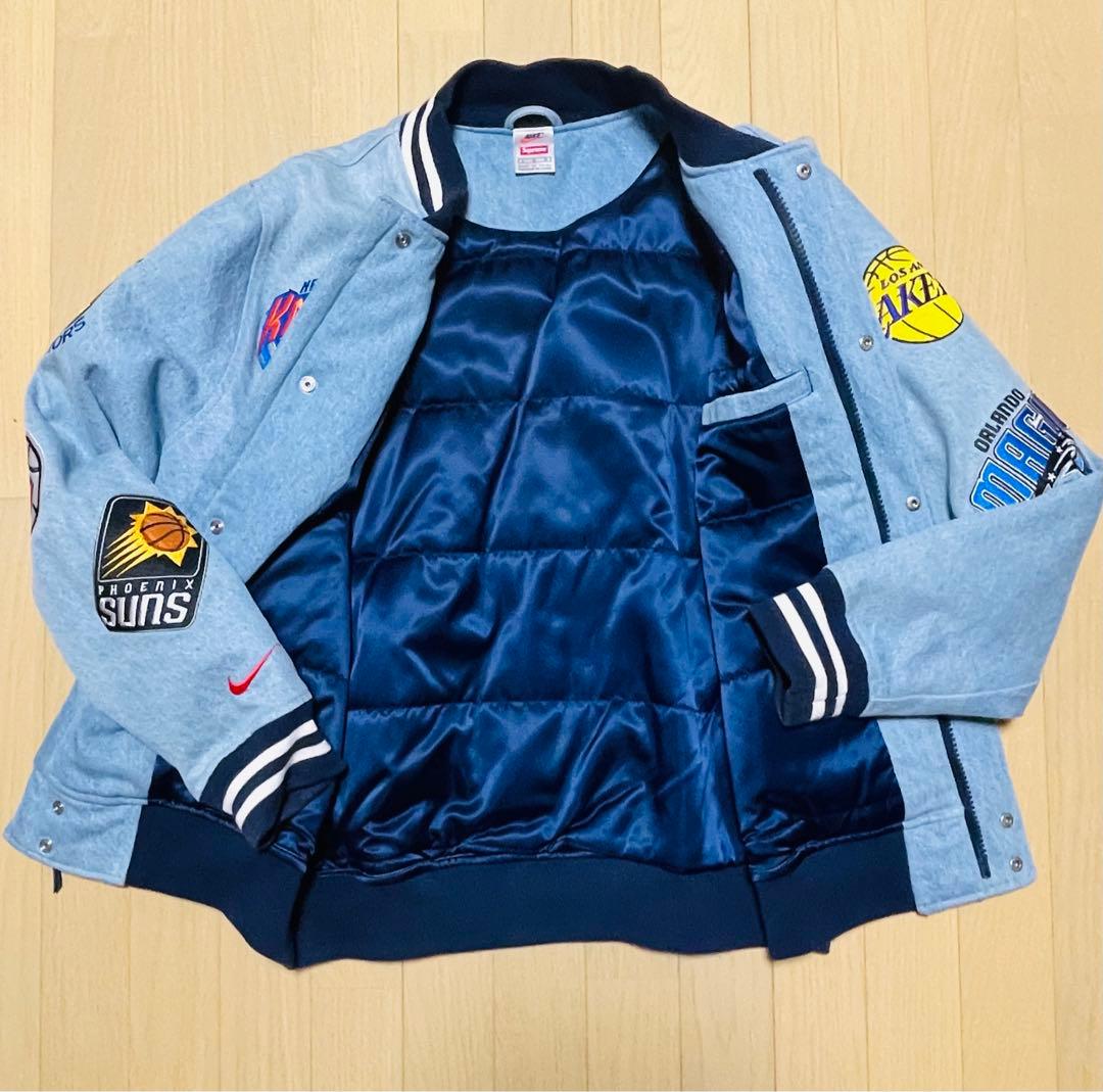 『希少』supreme ナイキ　NBA トリプルコラボ　スタジャン　デニム素材