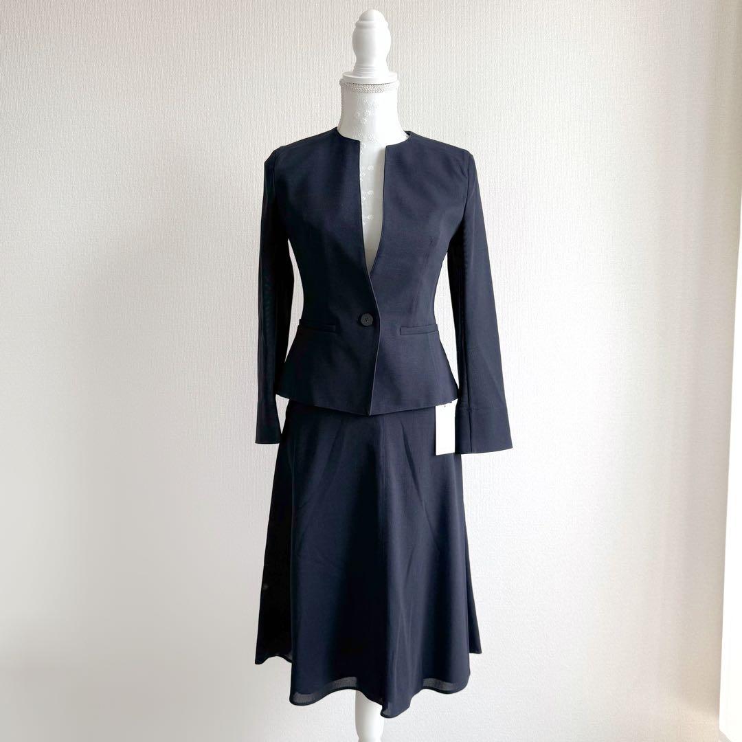 新品　エポカ　夏用　スーツ　ジョーゼット　ネイビー　38 ジャケット