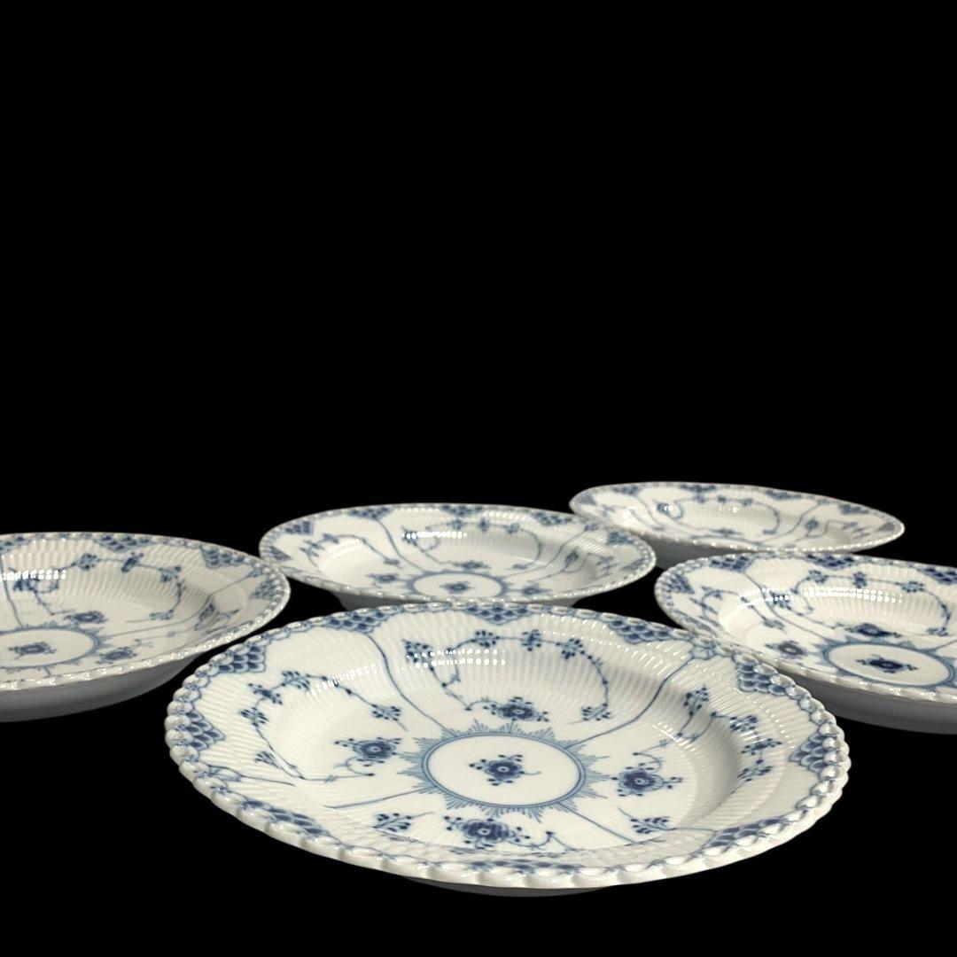 ロイヤルコペンハーゲン ブルーフルーテッド フルレース プレート 5枚セット