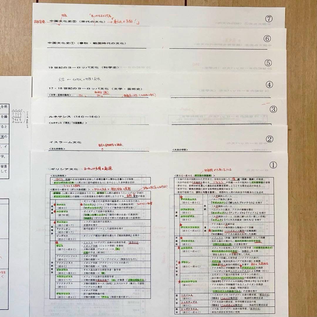 河合塾 早慶大世界史 沼田ノート　通史　文化史 沼田英之先生