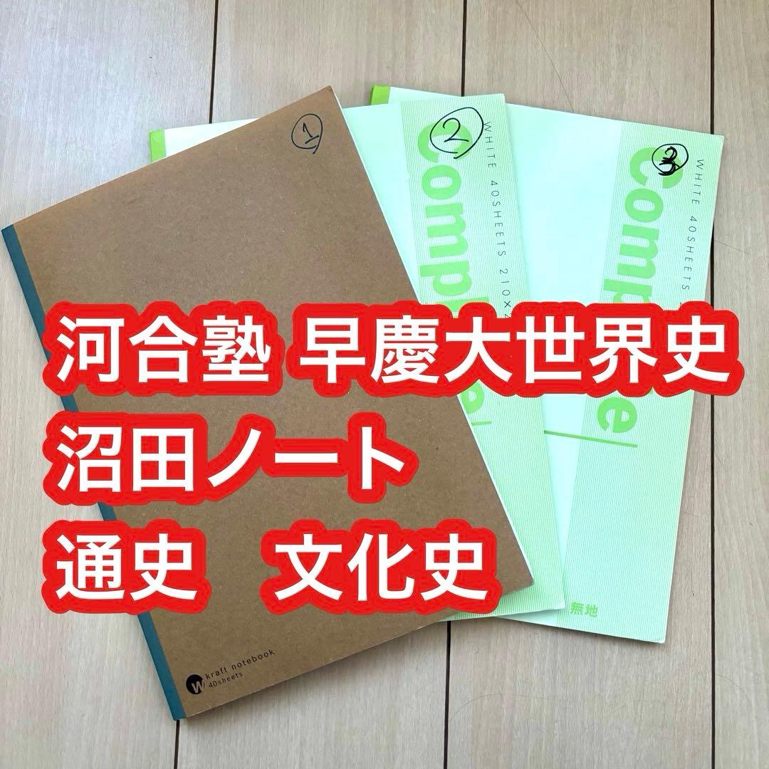 河合塾 早慶大世界史 沼田ノート　通史　文化史 沼田英之先生