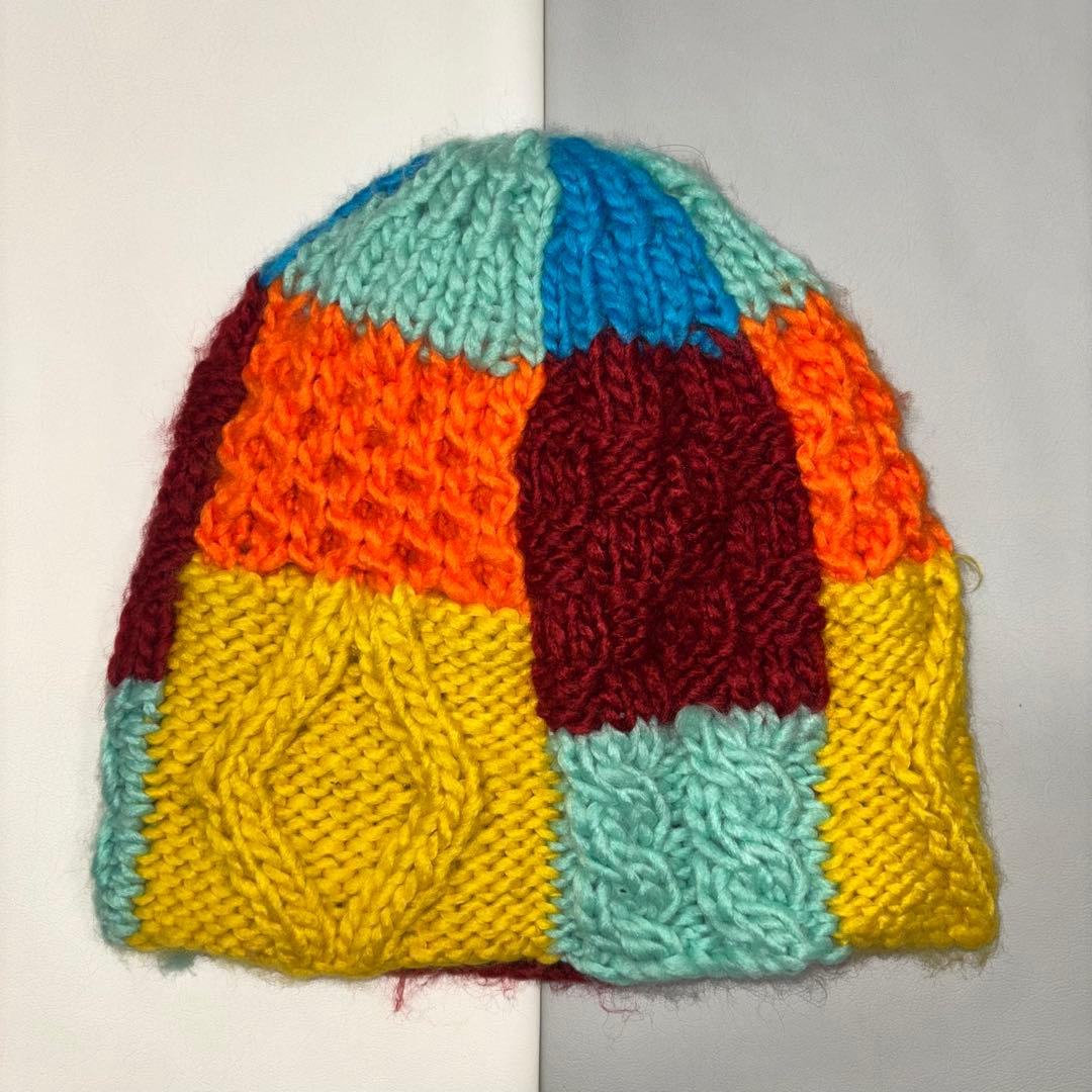 ロ*ド様 Supreme パッチワーク ニット帽 マルチBlock Knit B